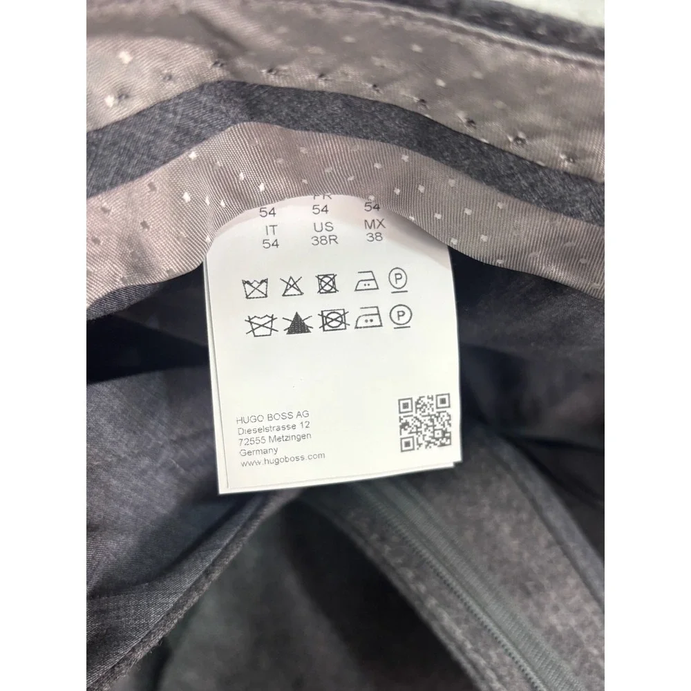 Hugo Boss Gustaf 38x30 Gray Flannel 100% Wool 5 Pocket Pants Flat‎ Front Tapered